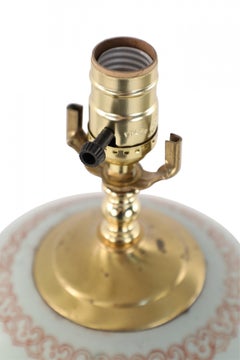 Chinese White Floral Patterned Porcelain Table Lamp