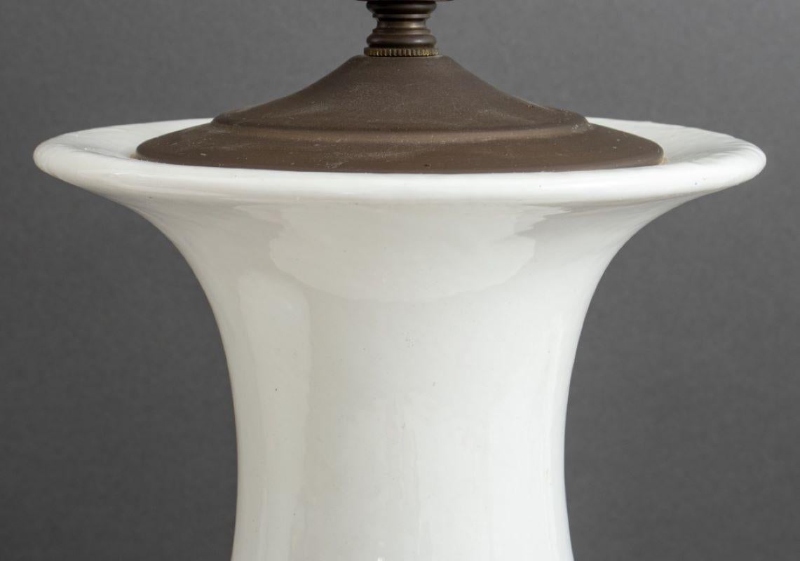 Chinese White Glazed Ceramic Lamps, 2 1