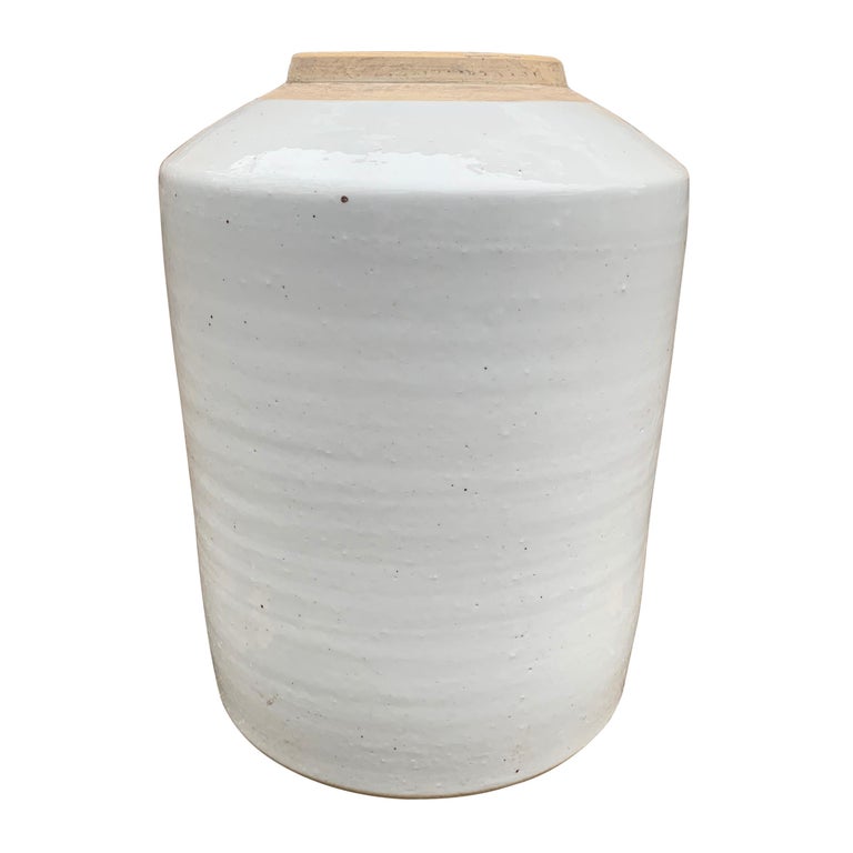 Contemporary Chinese White Glazed Ginger Jar For Sale