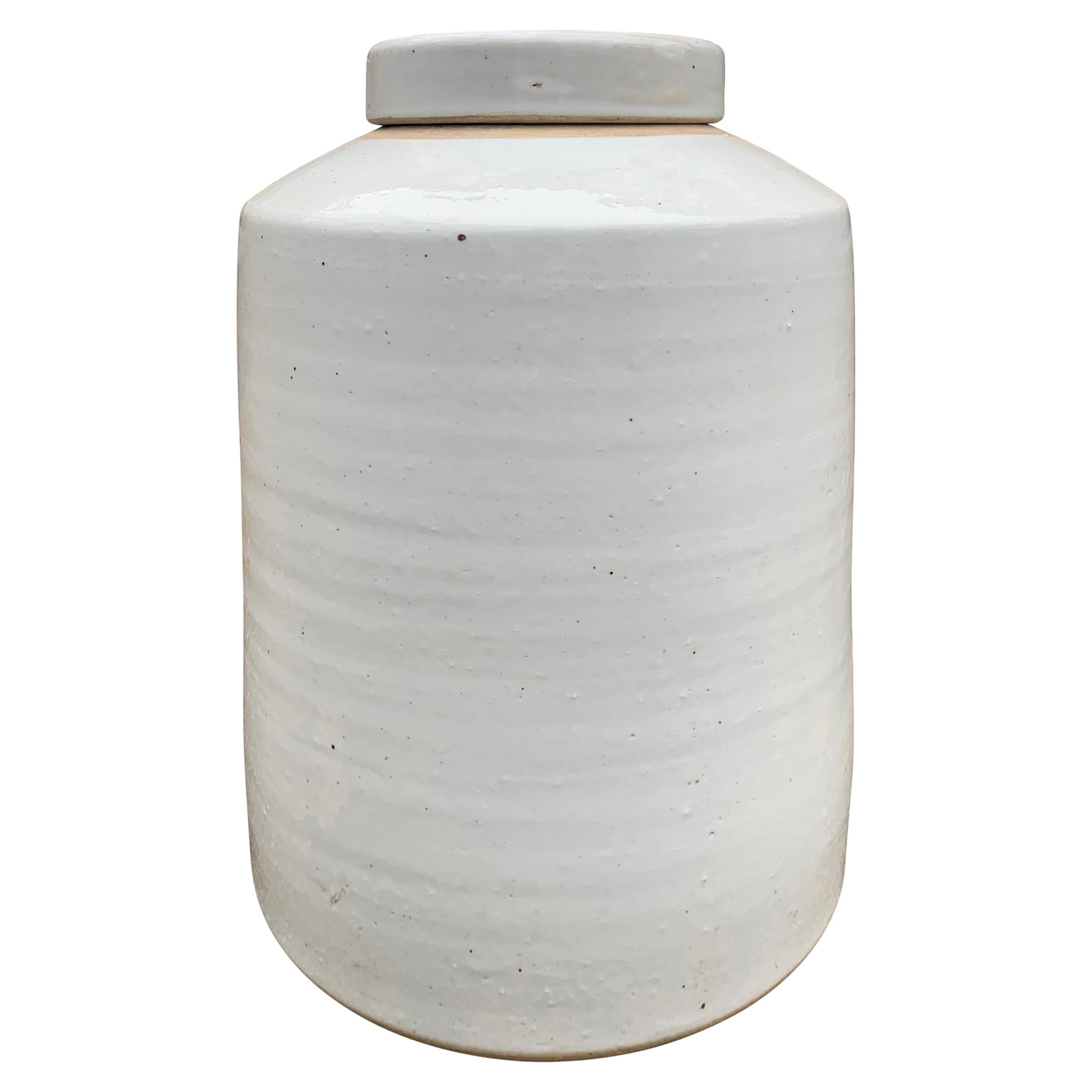 Chinese White Glazed Ginger Jar For Sale