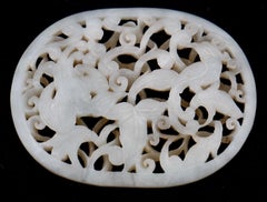 Chinese White Jade Open Late Qing Dynasty Plaque