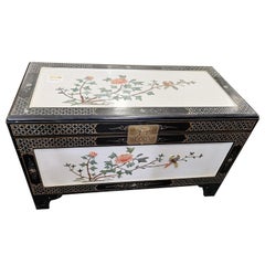 Chinese White Lacquer Camphorwood Chest