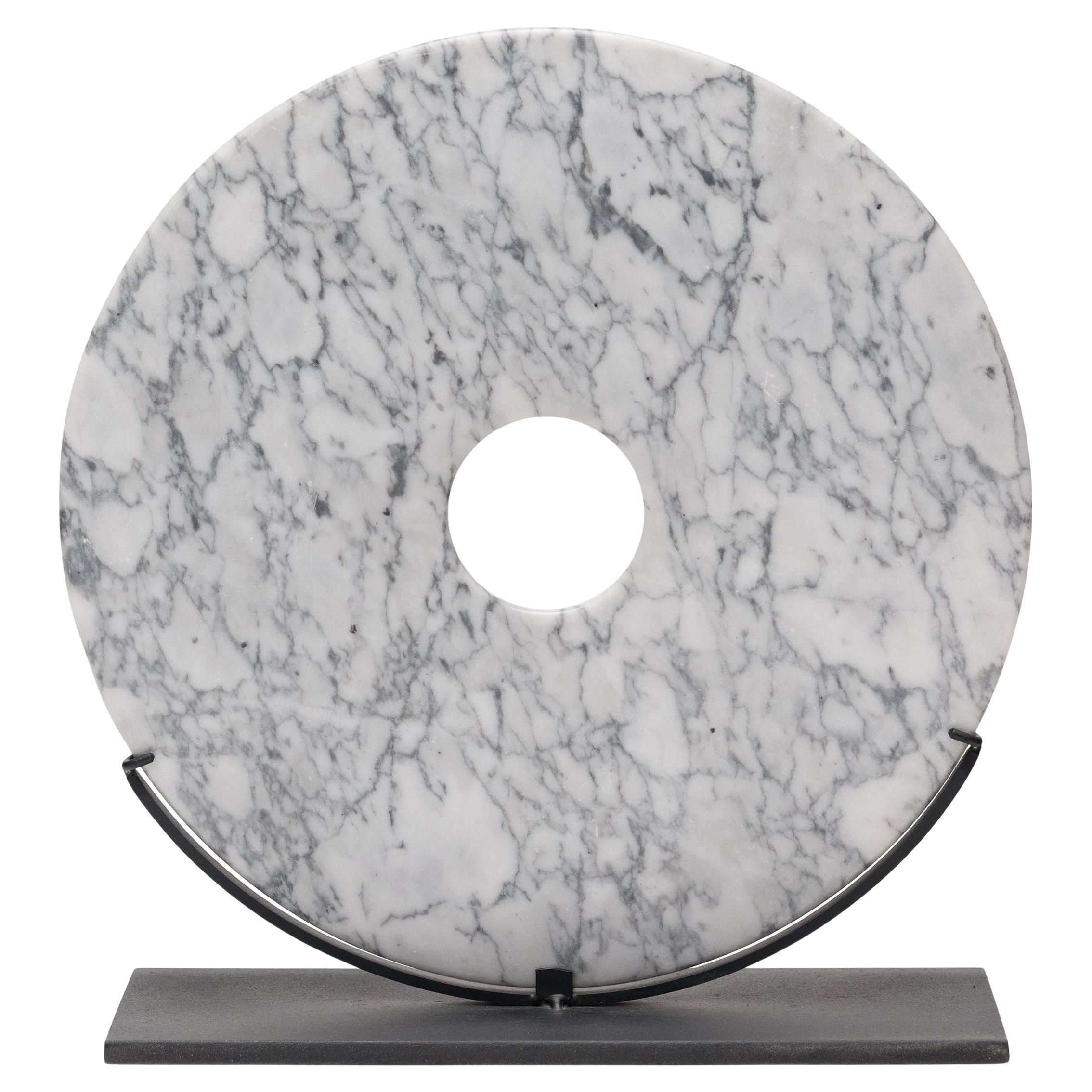 Chinese White Marble Bi Disc