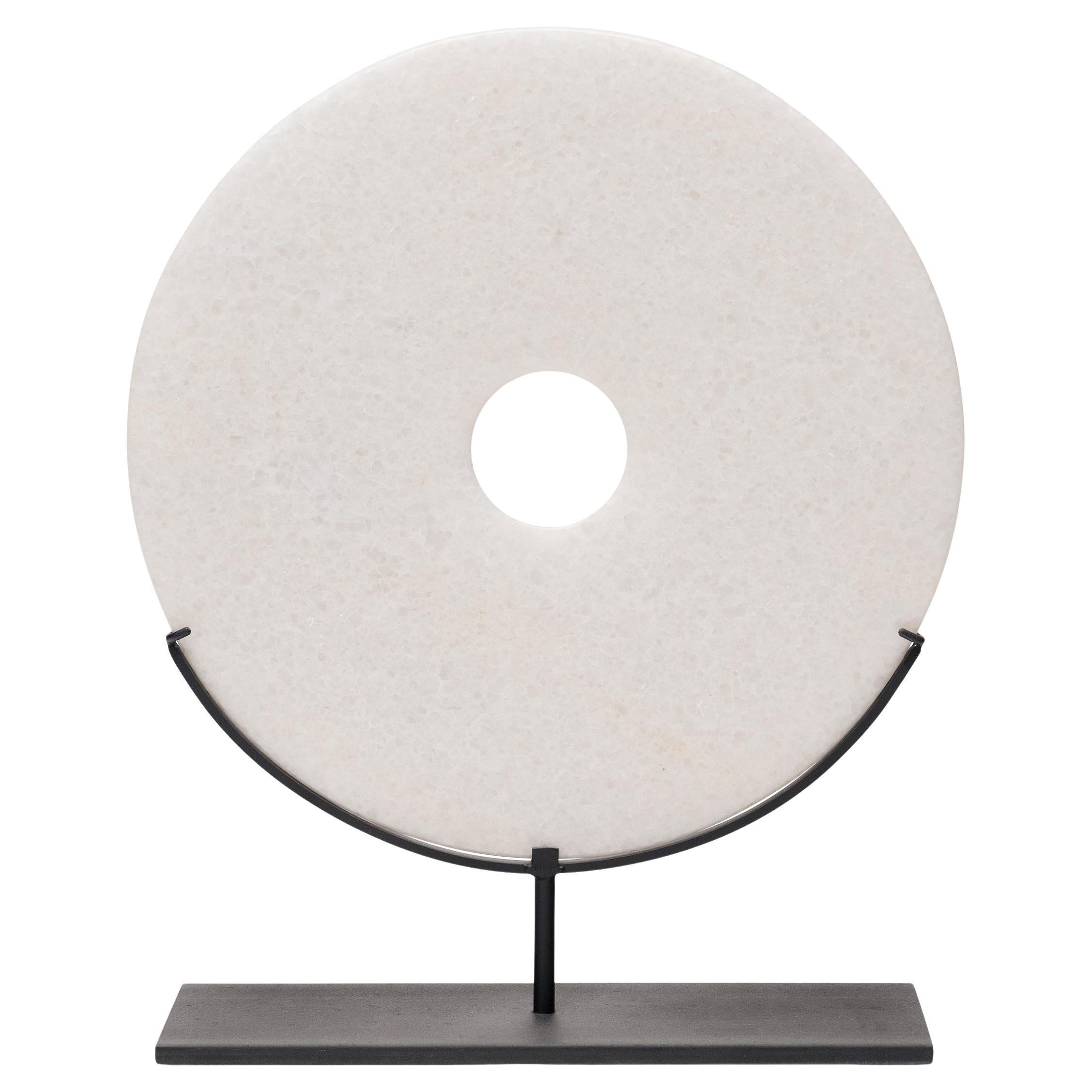 Chinese White Marble Bi Disc