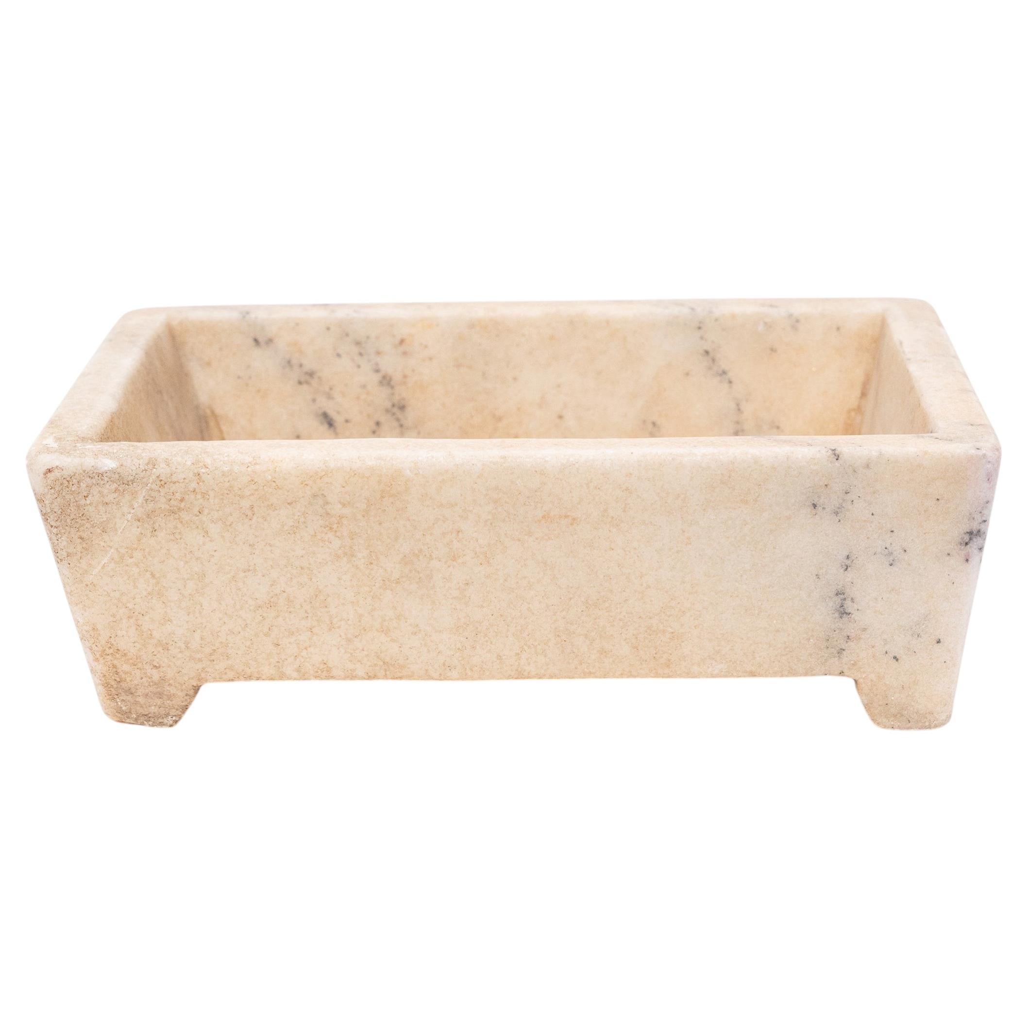 Chinese White Marble Footed Basin For Sale