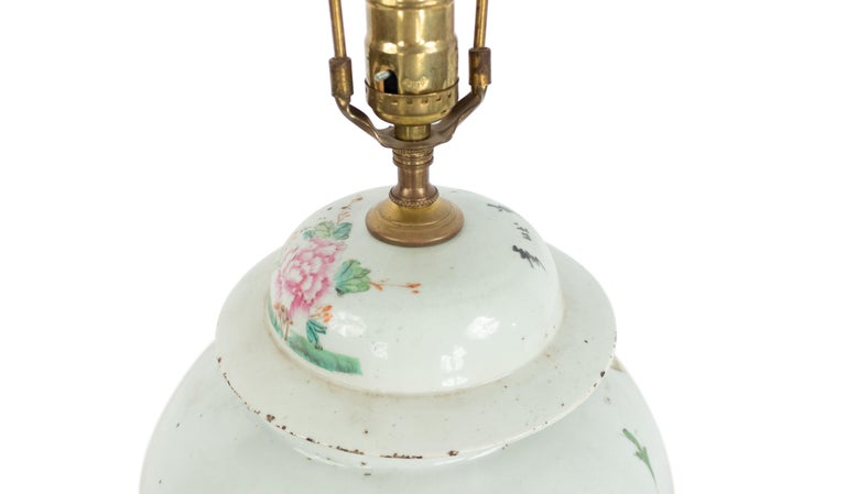19th Century Chinese White Porcelain Ginger Jar Table Lamp For Sale