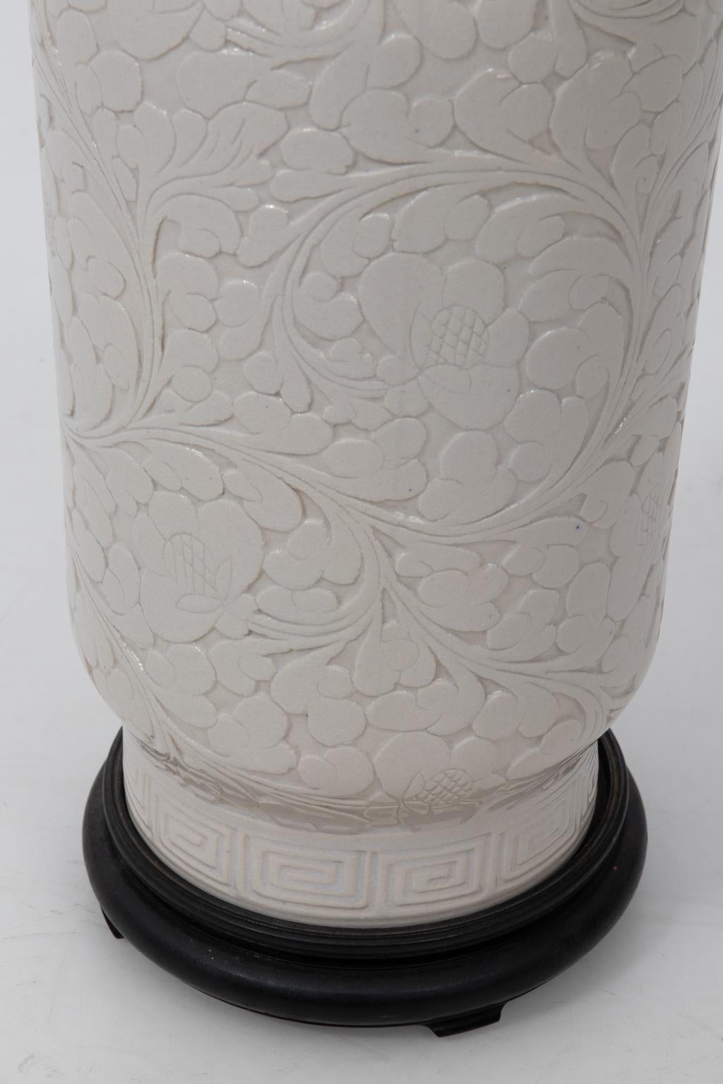 Late 20th Century Chinese White Pottery Vase