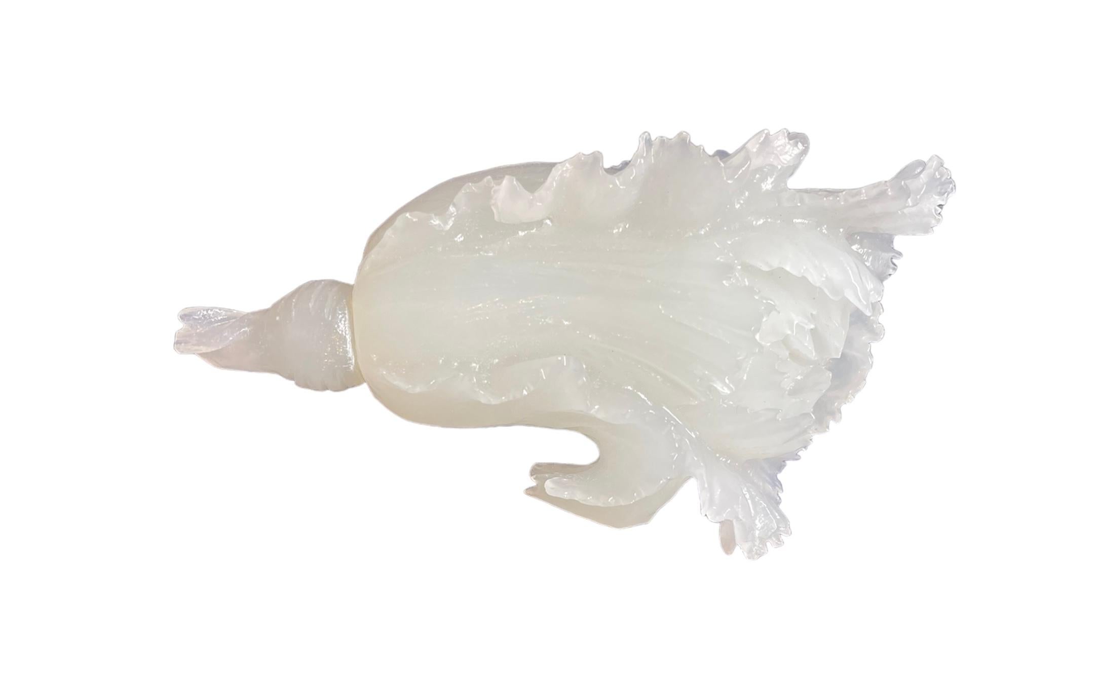 Intagliato a mano Scultura cinese di cavoli bianchi di piccole dimensioni in vendita