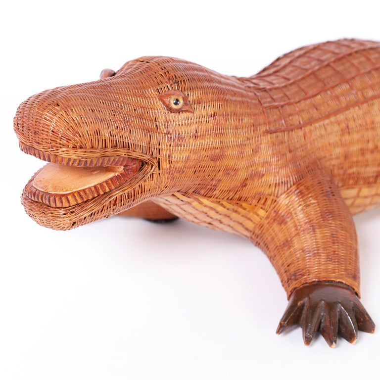 Chinese Wicker Alligator at 1stDibs