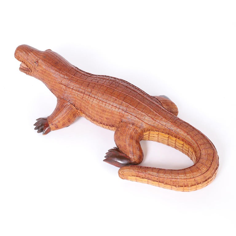 Chinese Wicker Alligator at 1stDibs