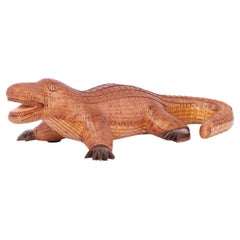 Vintage Chinese Wicker Alligator