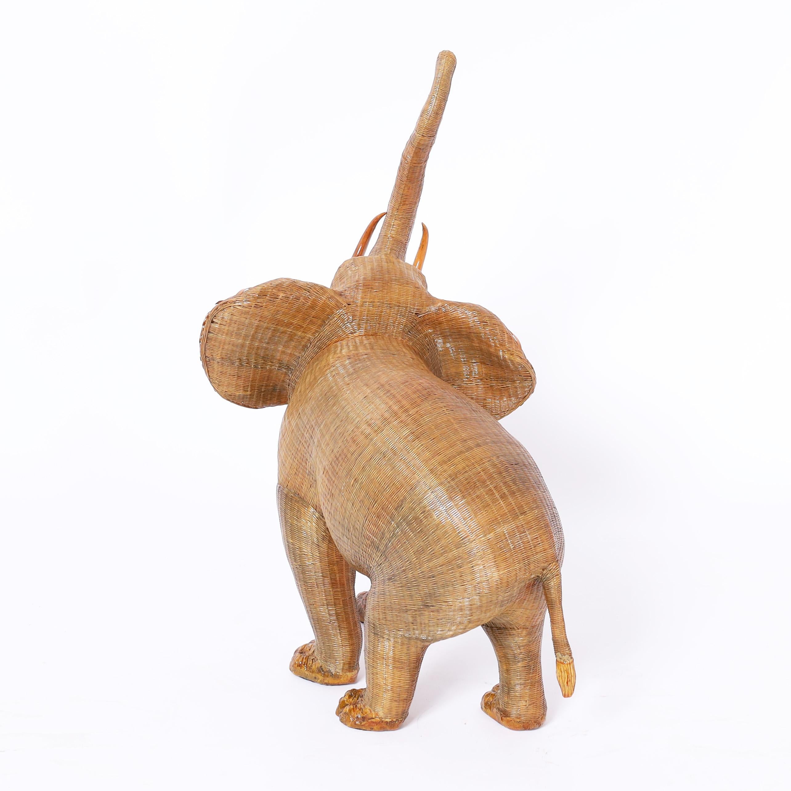 Cinese Scatola di vimini cinese a forma di elefante della collezione Shanghai in vendita