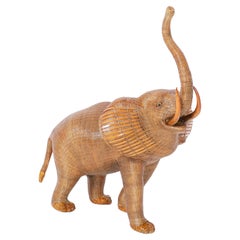 Vintage Chinese Wicker Elephant Box from the Shanghai Collection