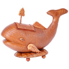 Chinese Wicker Whale Box