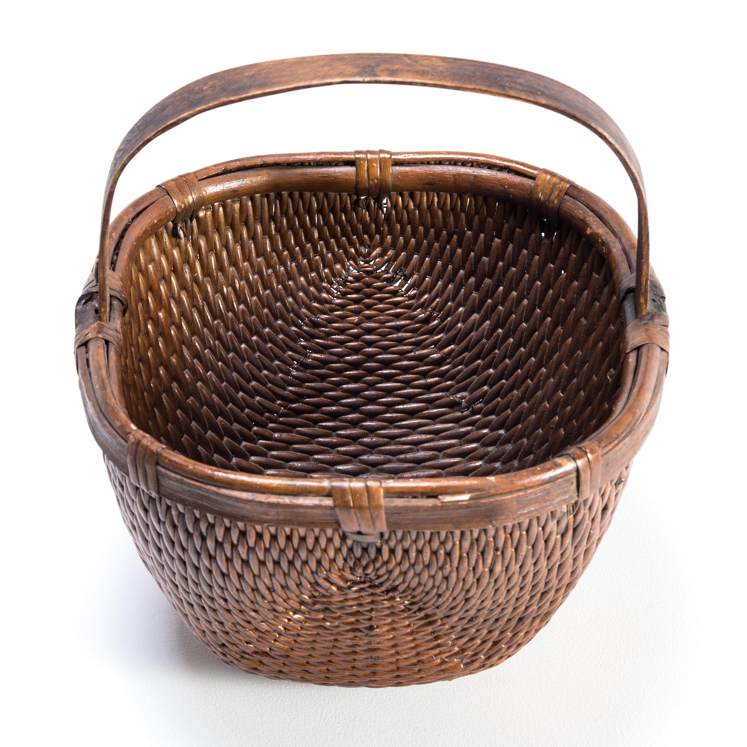 20th Century Chinese Willow Market Basket, circa 1900