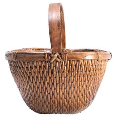 Chinese Willow Market Basket, circa 1900