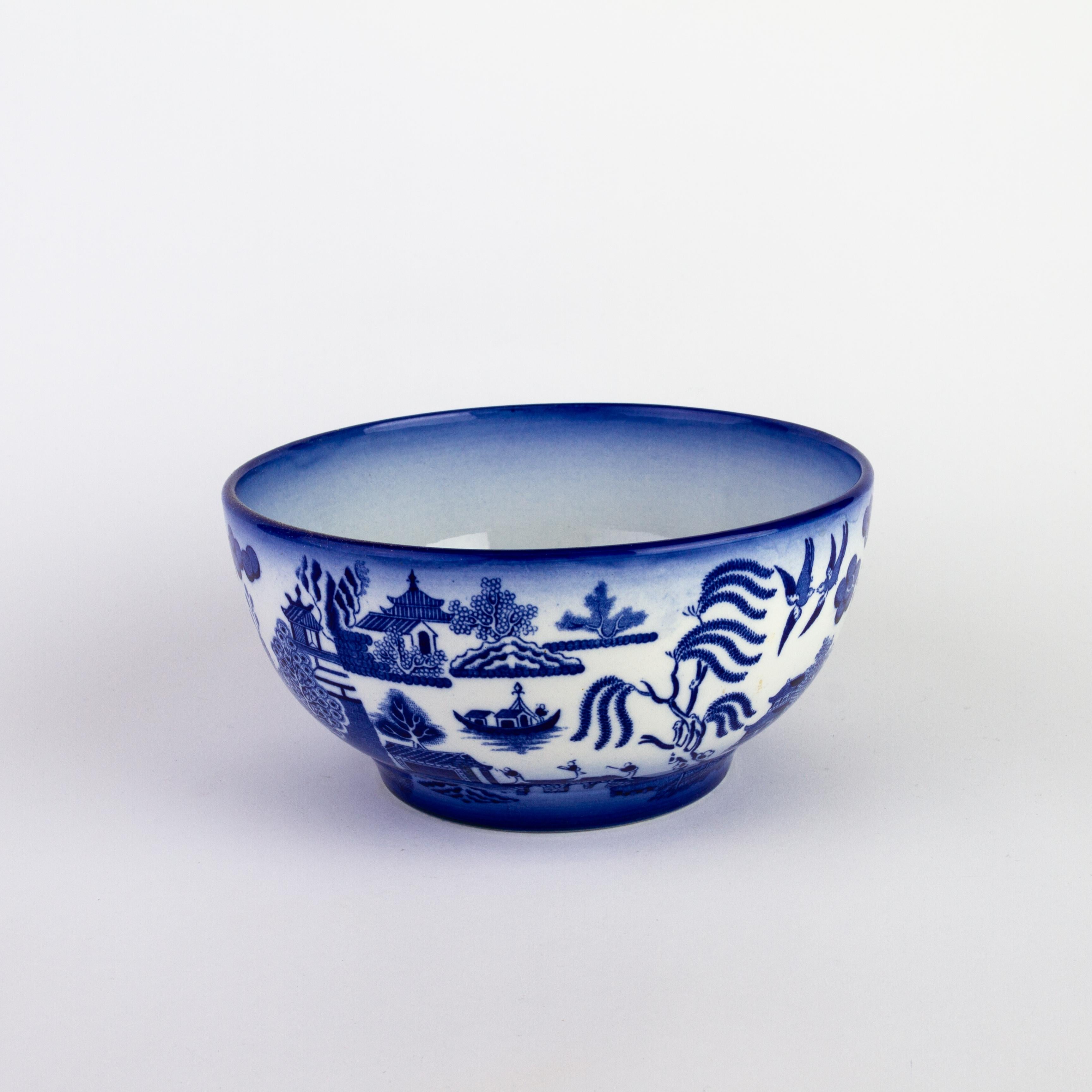 blue willow punch bowl