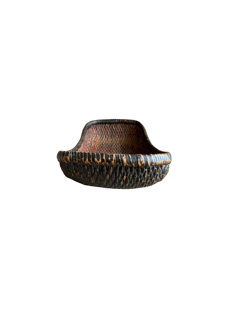Chinese Willow Reed Grain Basket, c. 1900 For Sale at 1stDibs