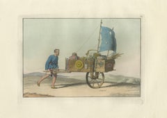 Chinese Wind Chariot Merchant – Ferrario Costume Print, Hand-Colored c.1815