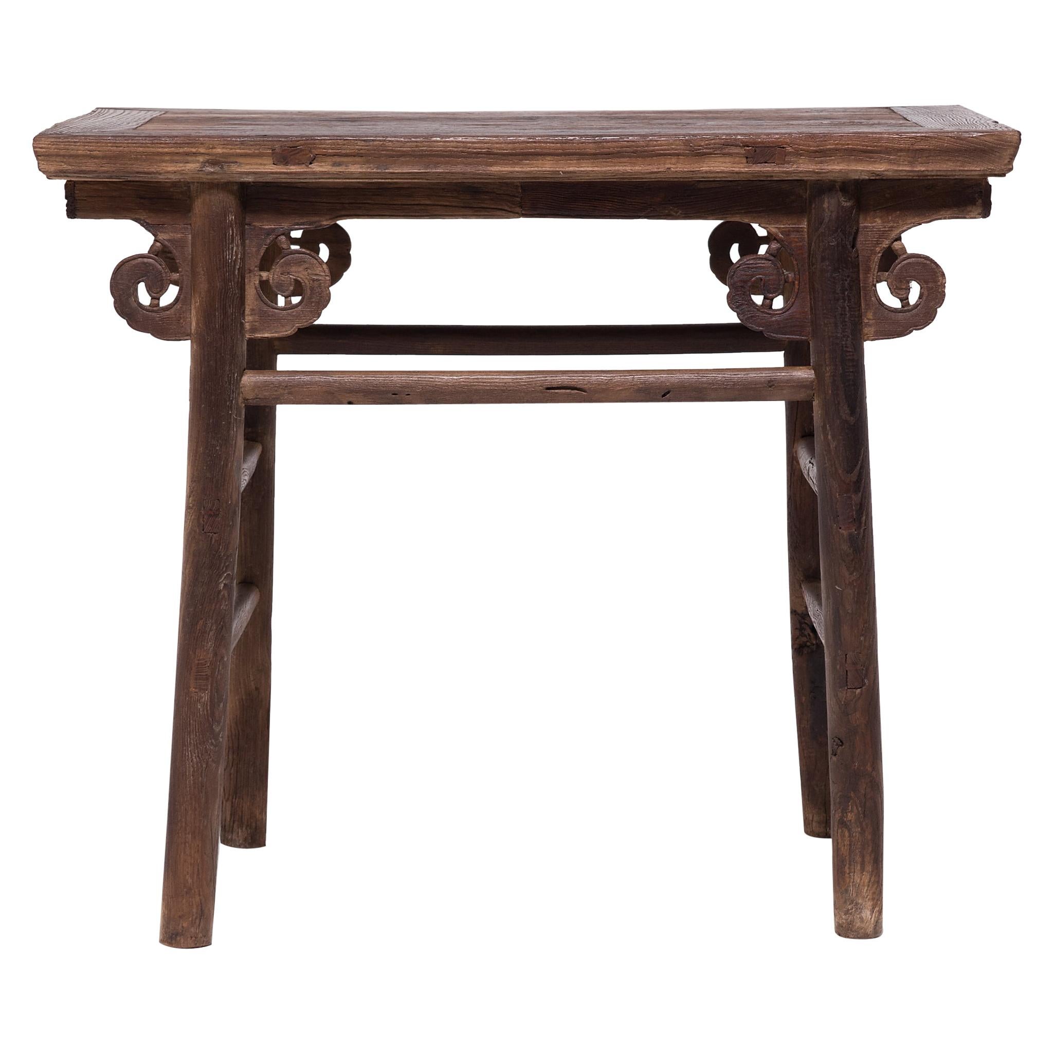 Chinese Wine Table with Cloud Spandrels, c. 1750 For Sale