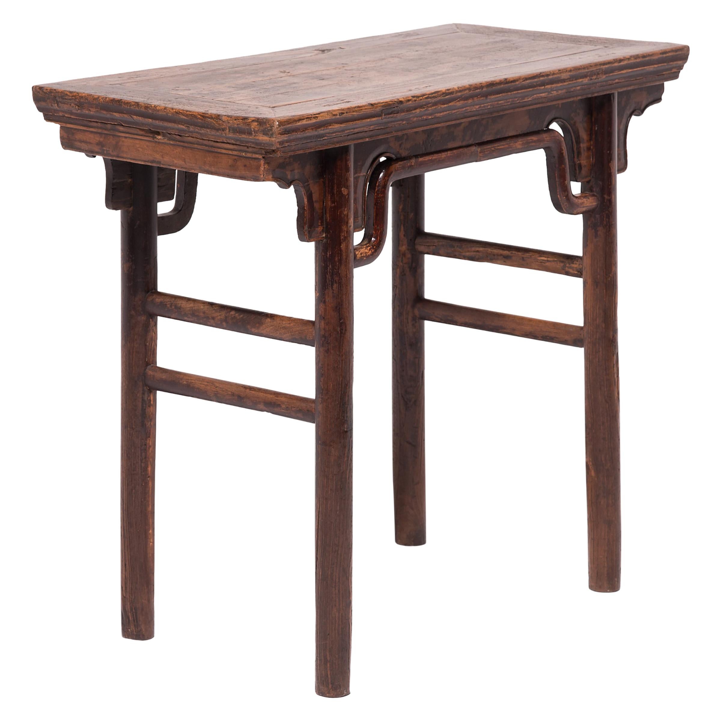 Chinese Wine Table with Humpback Stretchers, circa 1850 For Sale
