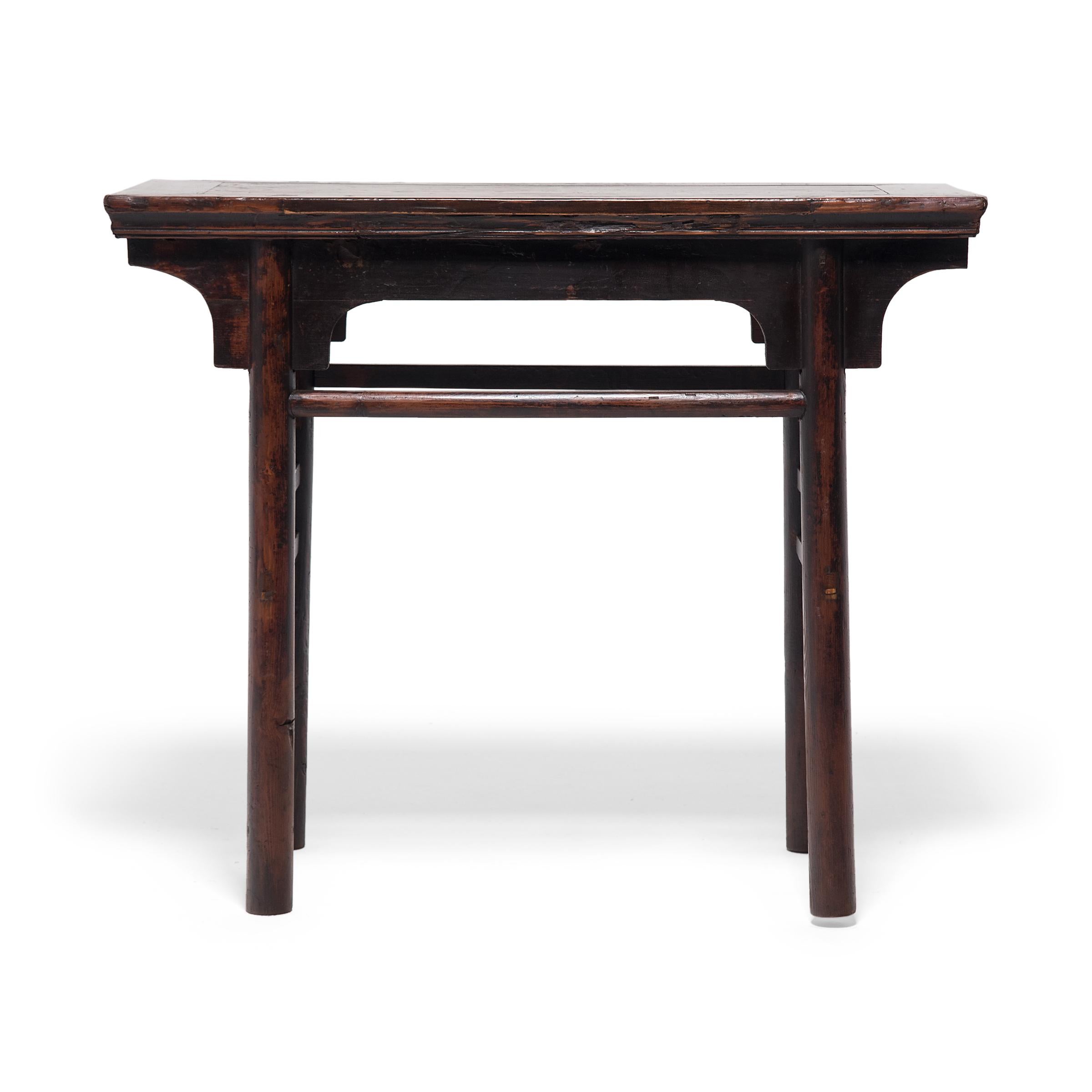 Chinese Wine Table with Straight Stretchers, c. 1900 In Good Condition In Chicago, IL