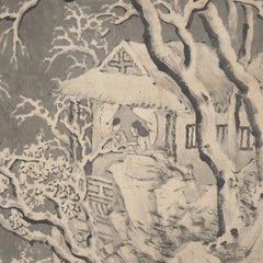 Chinese Hanging Scroll Painting of a Winter Landscape