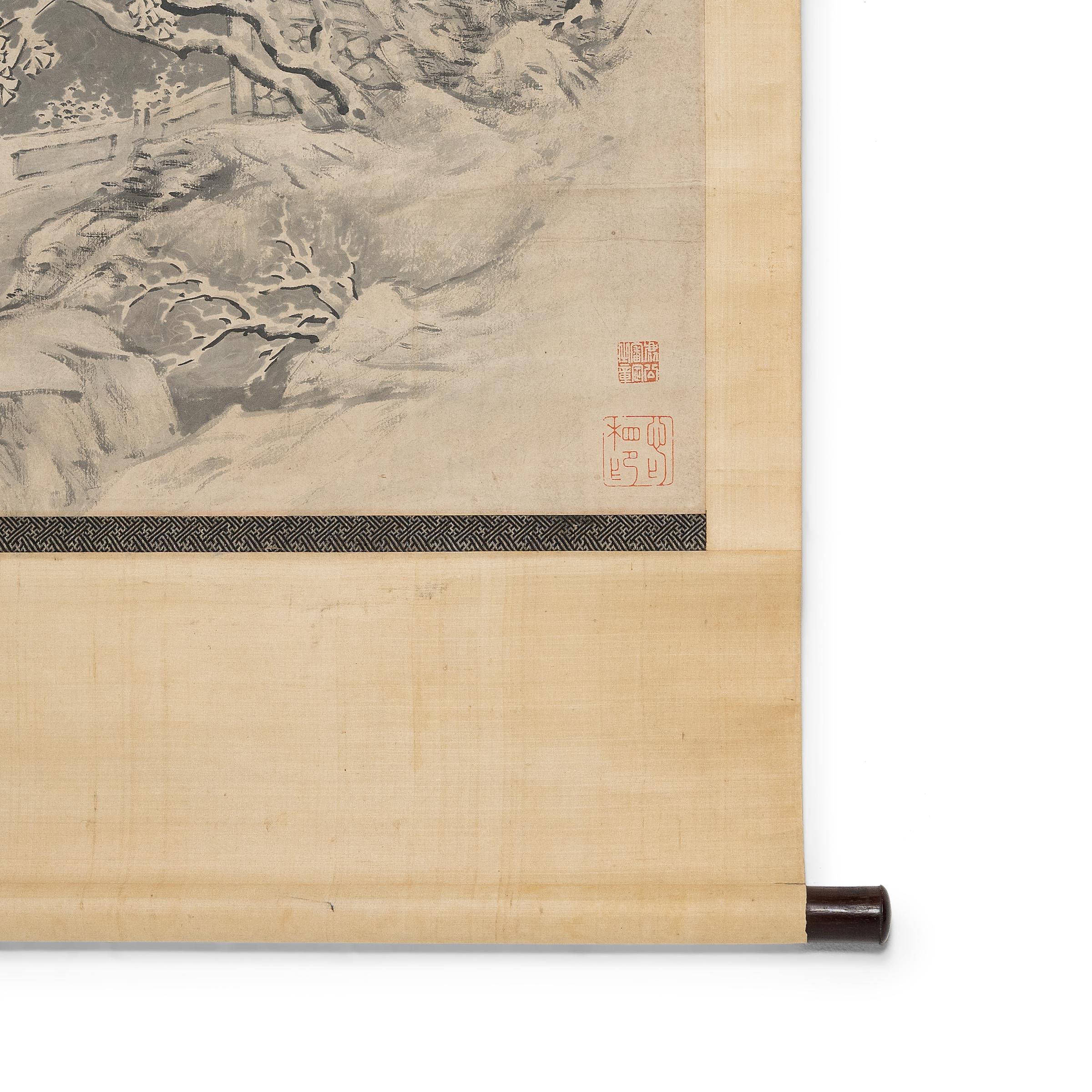 20th Century Chinese Winter Landscape Painting, c. 1900 For Sale