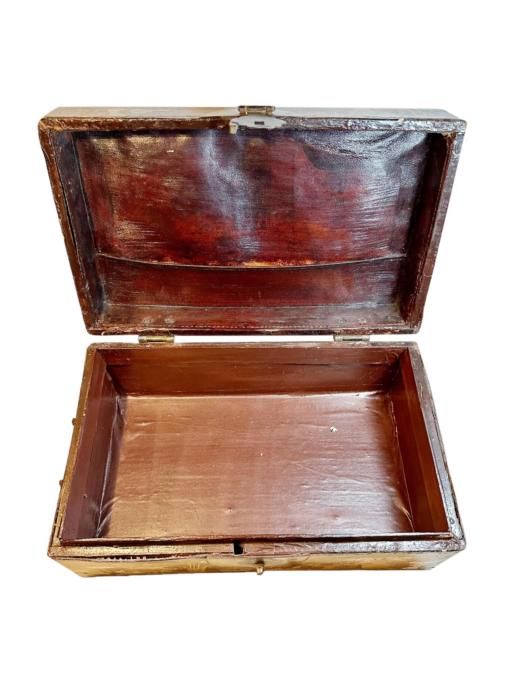 Late 19th Century Chinese Wood And Vellum Document Box For Sale