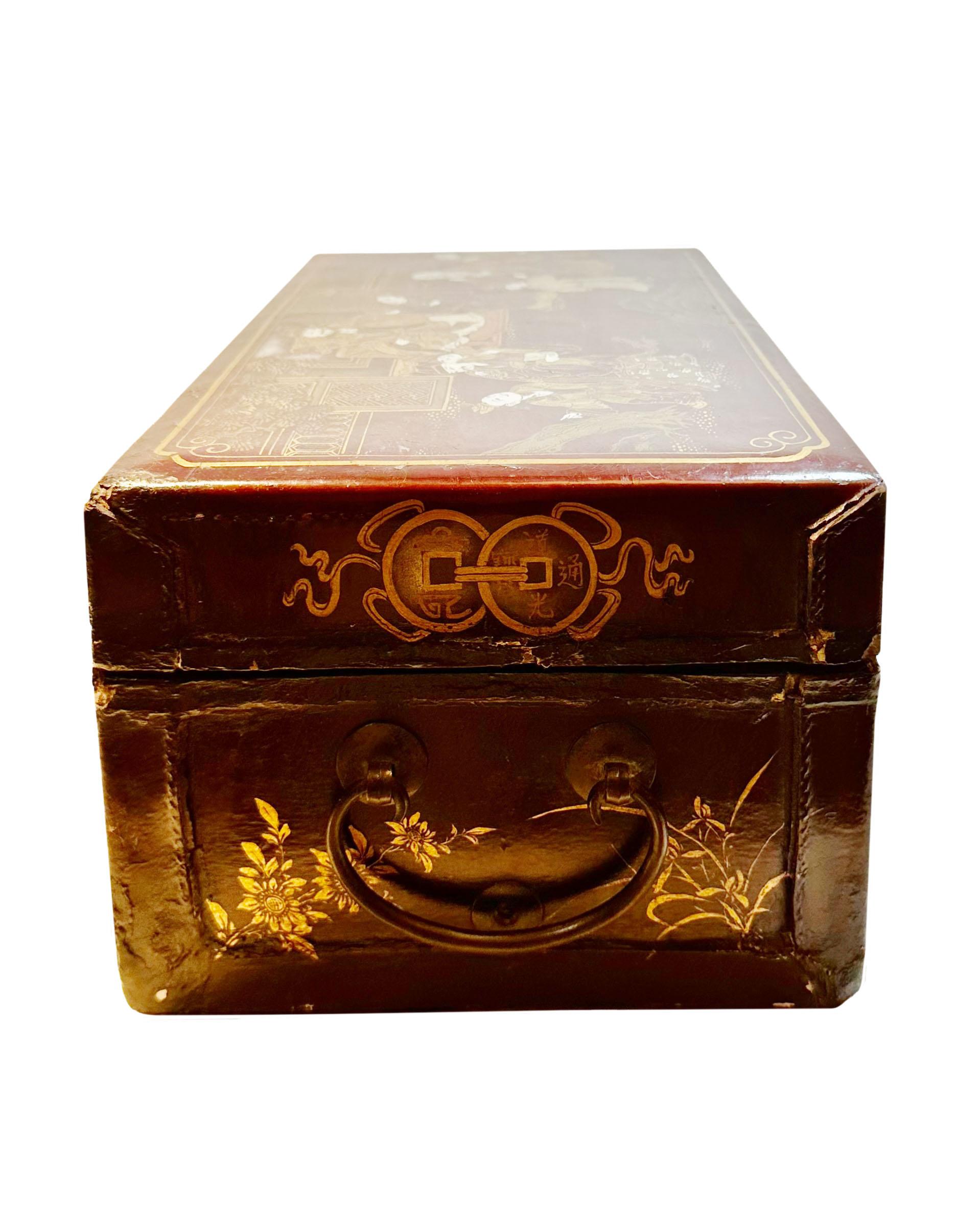 Chinese Wood And Vellum Document Box For Sale 1