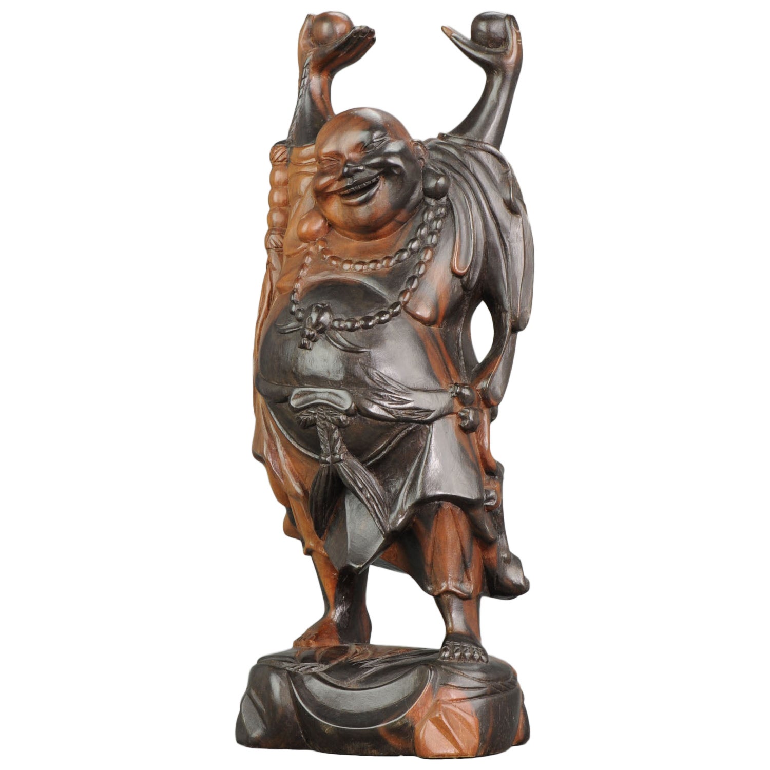 Chinesische geschnitzte Statuefiguren aus Holz, China Qing oder Minguo, um 1900