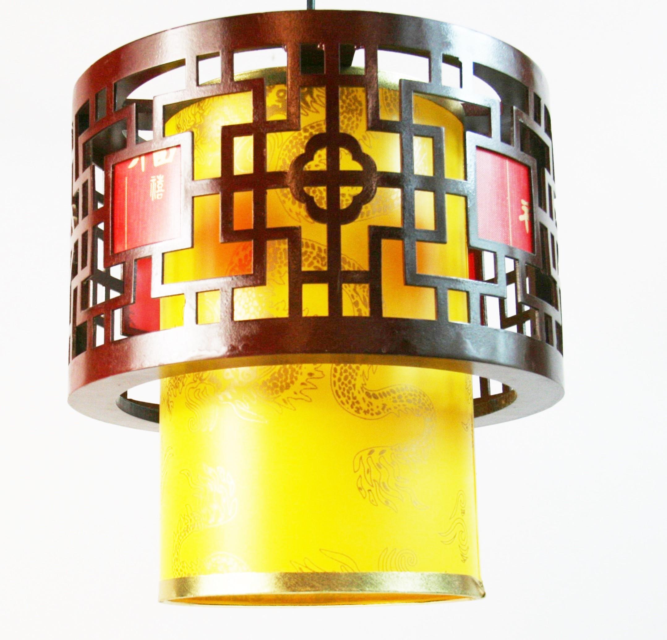 Chinese Wood Fret-work And Fabric Lanterns (6 available) For Sale 2