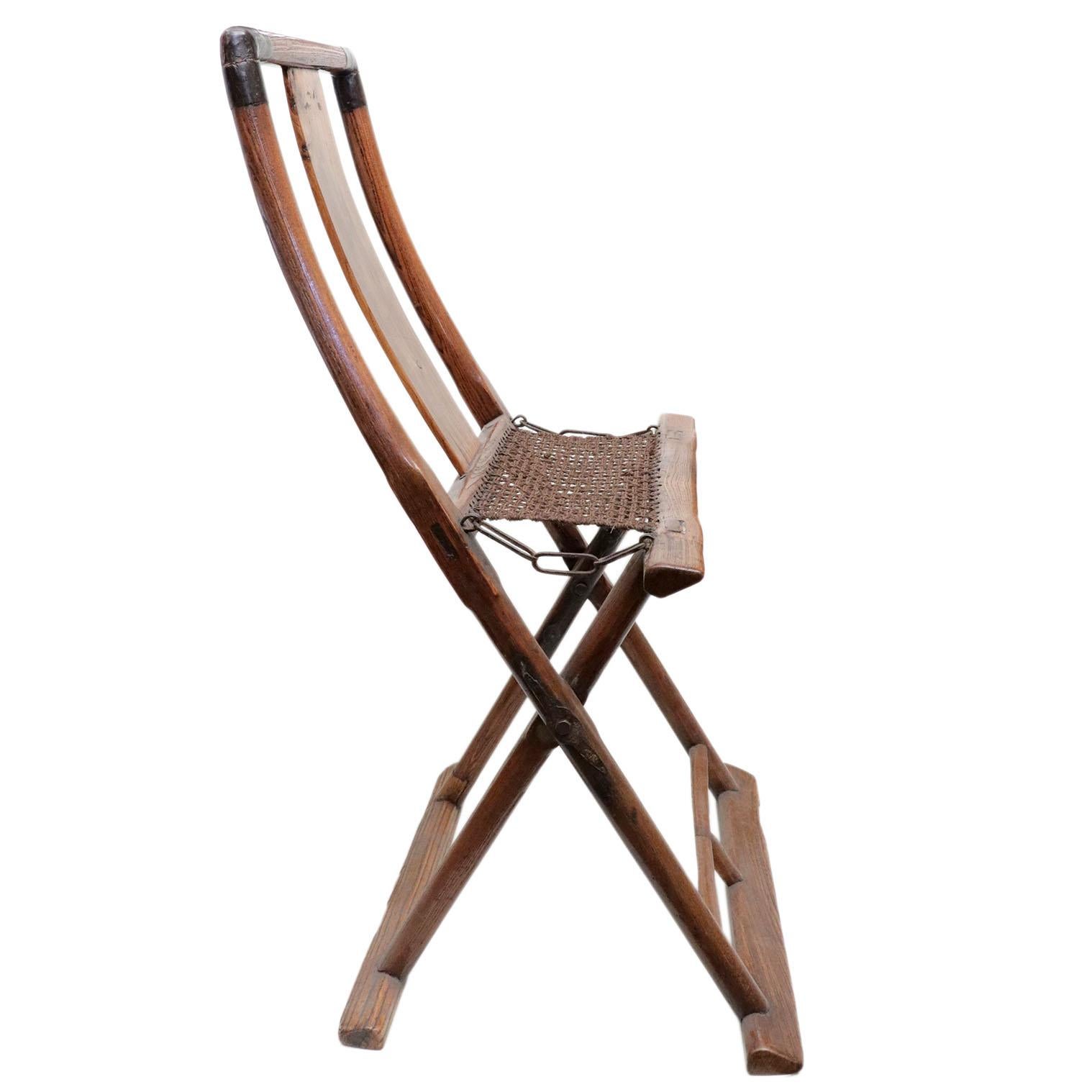 Asian Chinese Wooden Folding Chair For Sale