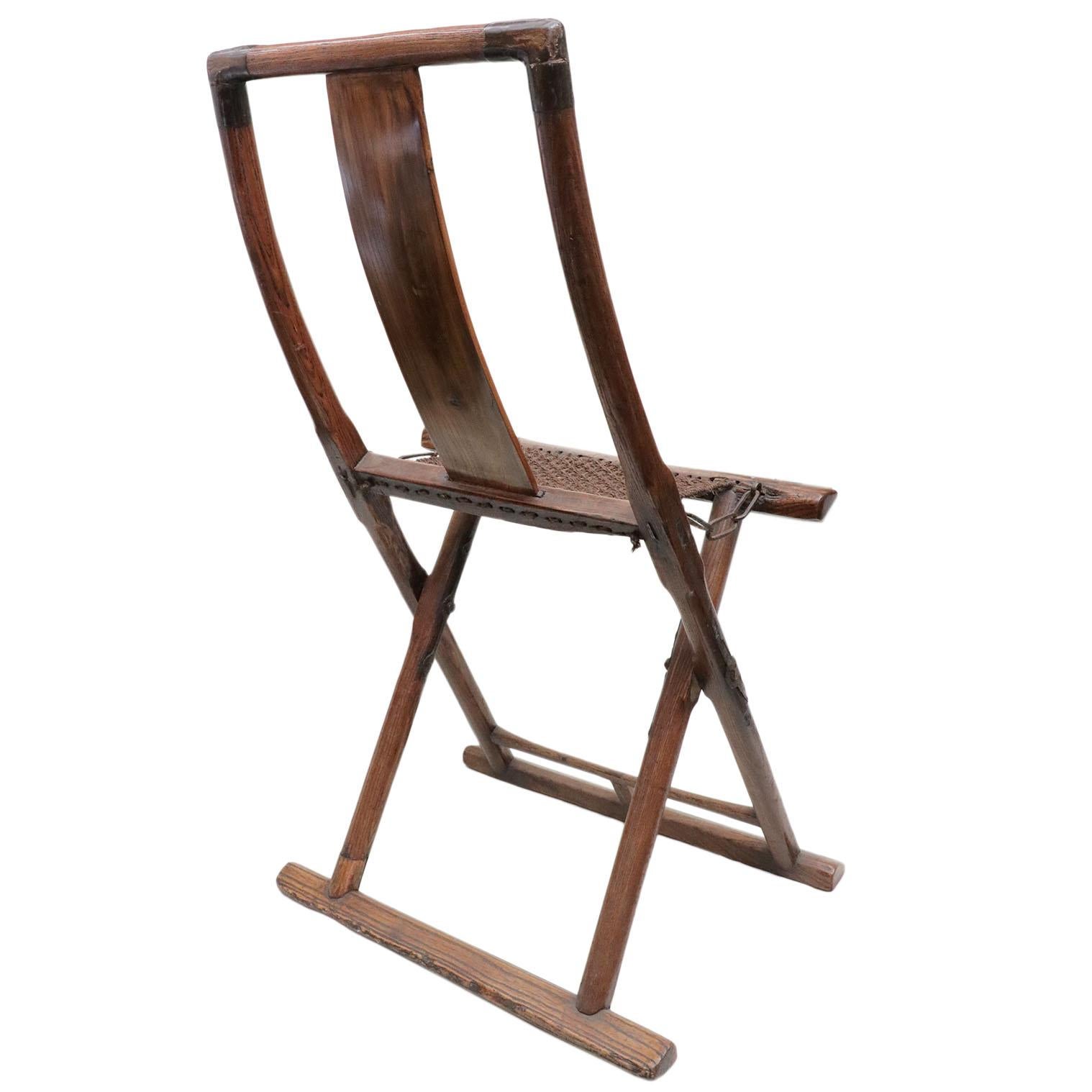 Chinese Wooden Folding Chair In Good Condition For Sale In San Francisco, CA