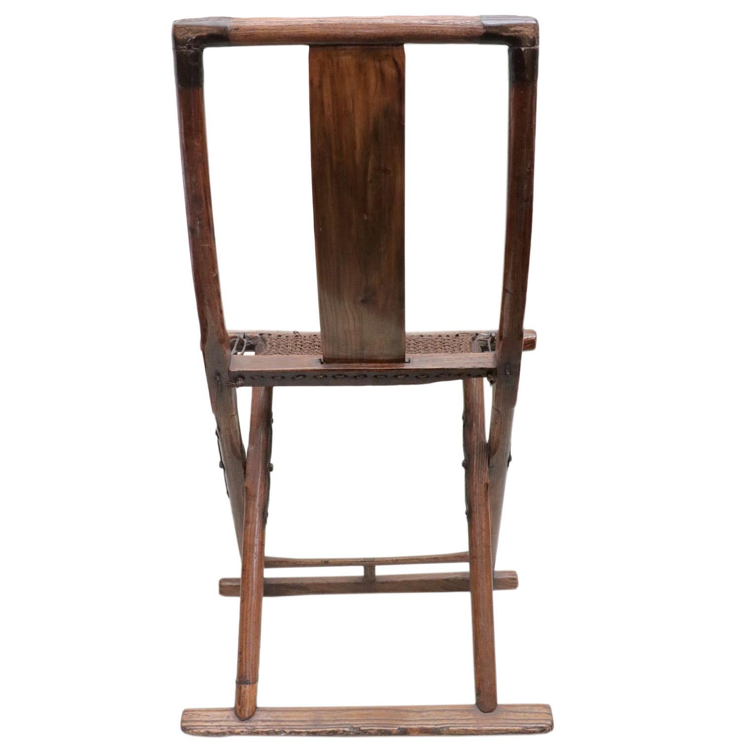 20th Century Chinese Wooden Folding Chair For Sale