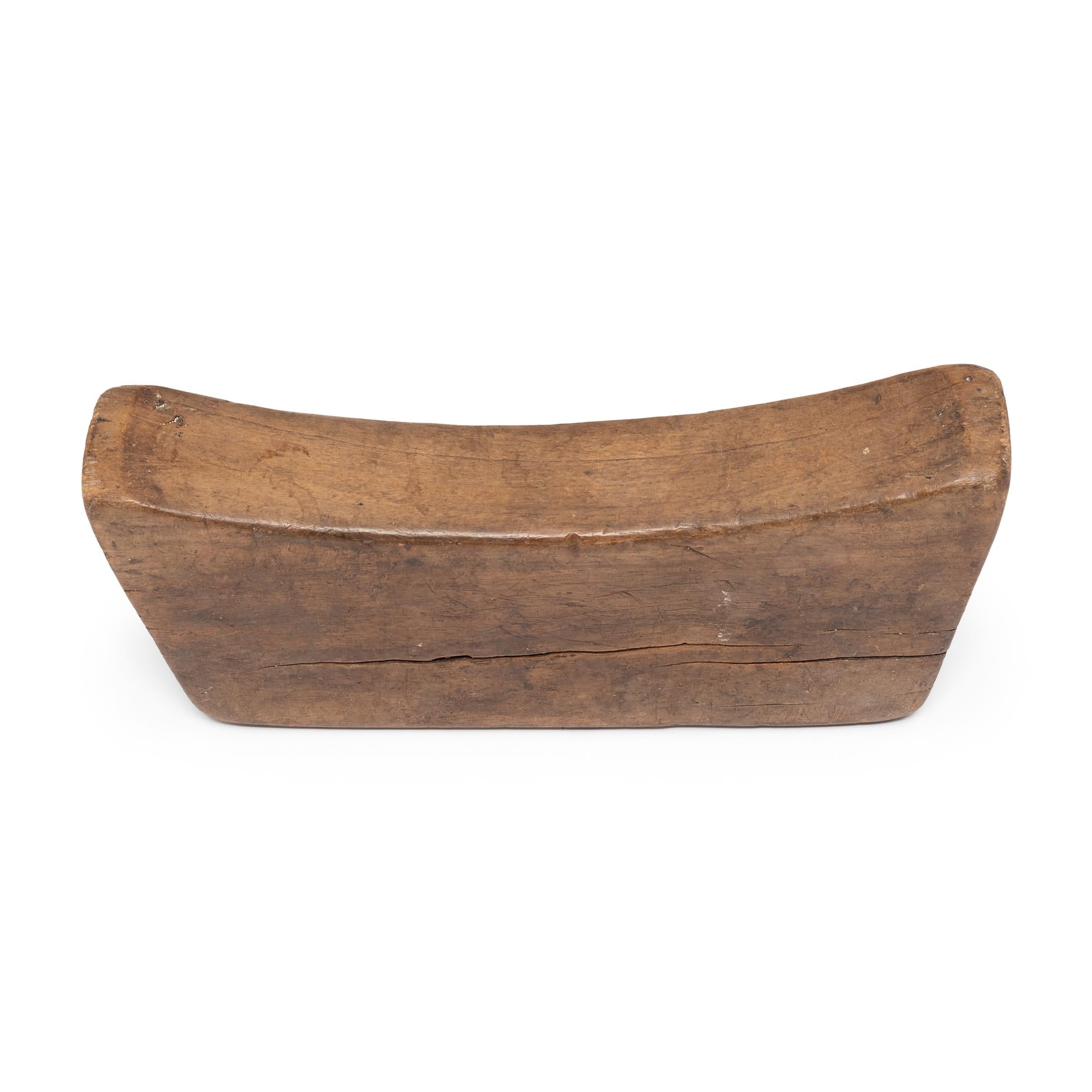 Rustic Chinese Wooden Headrest, c. 1900 For Sale