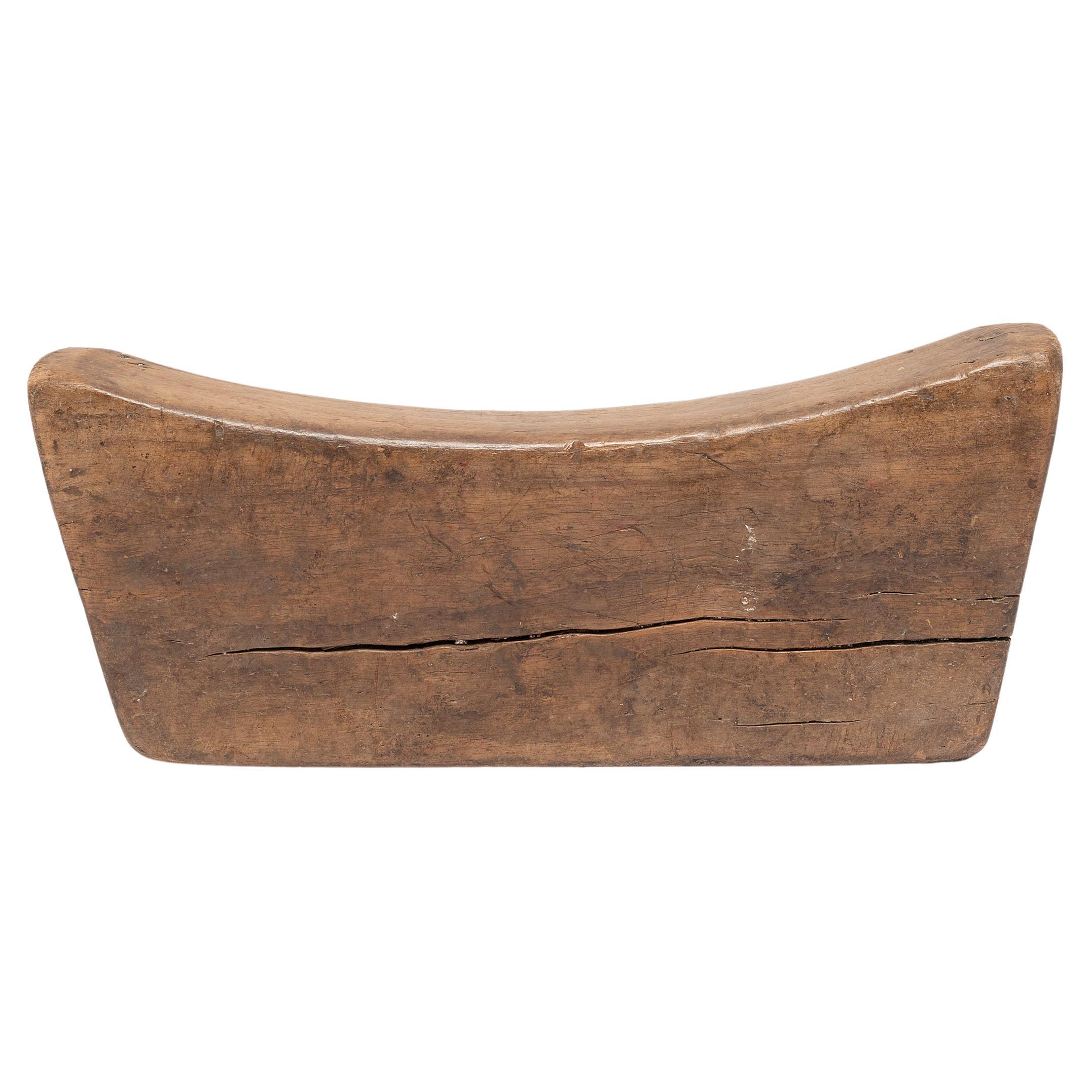 Chinese Wooden Headrest, c. 1900 For Sale