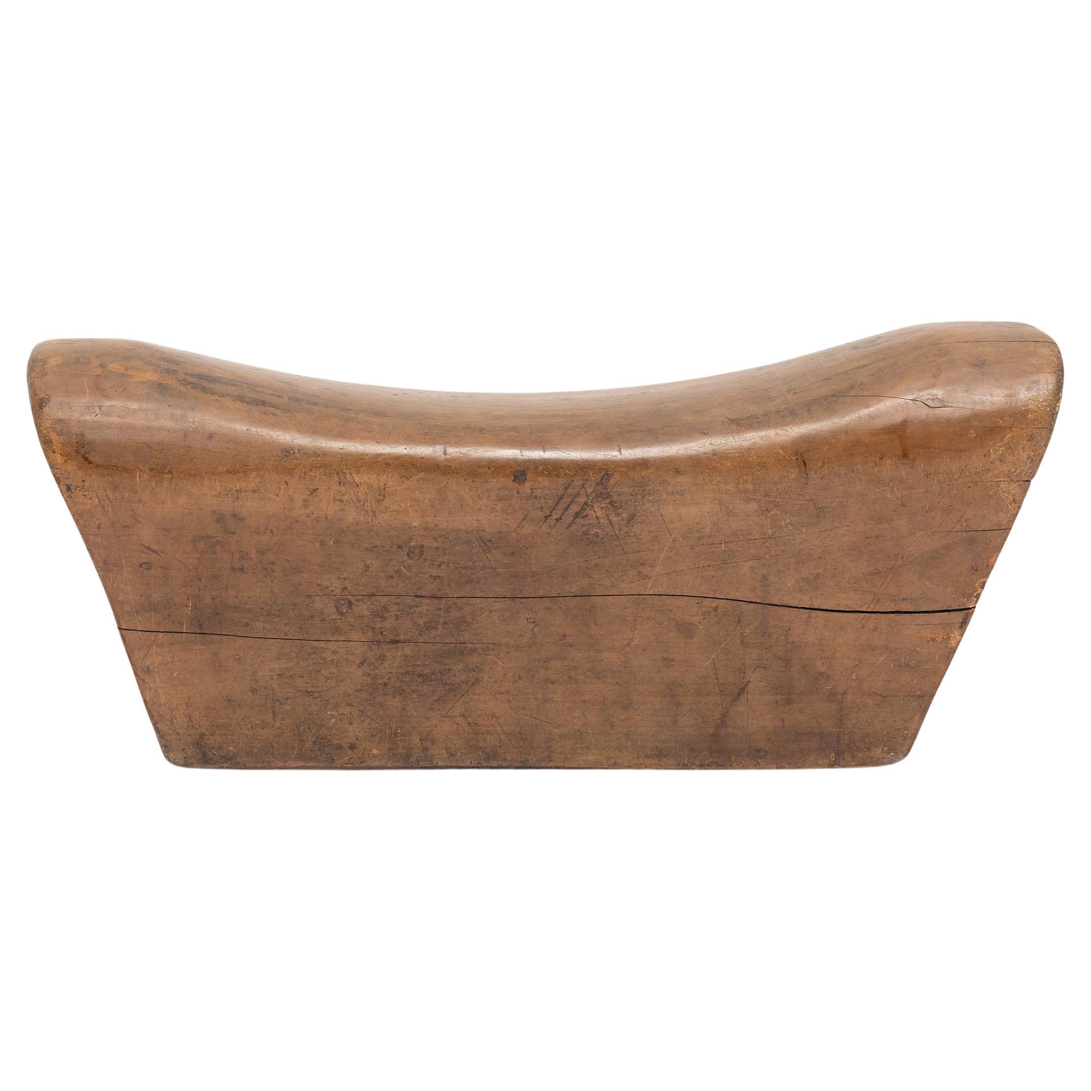 Chinese Wooden Headrest, c. 1900 For Sale