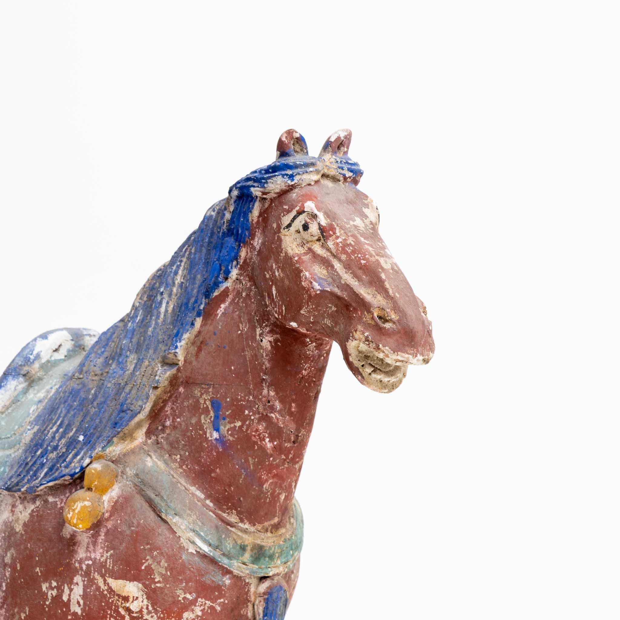 Chinese Wooden Horse, Mid20th Century For Sale at 1stDibs