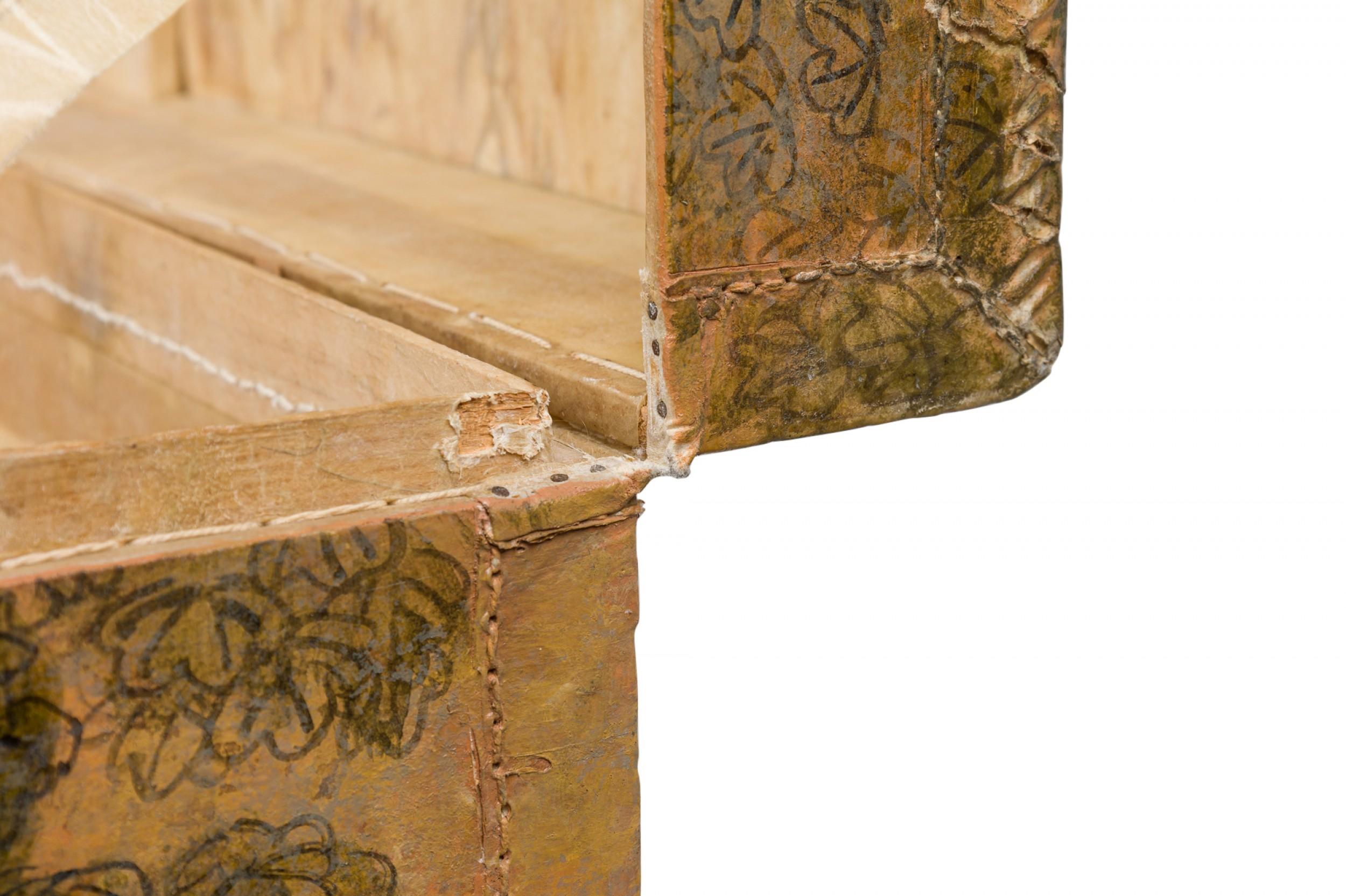 Chinese Wooden Lacquered Rectangular Chest with Hand Painted Figural Scenes For Sale 2