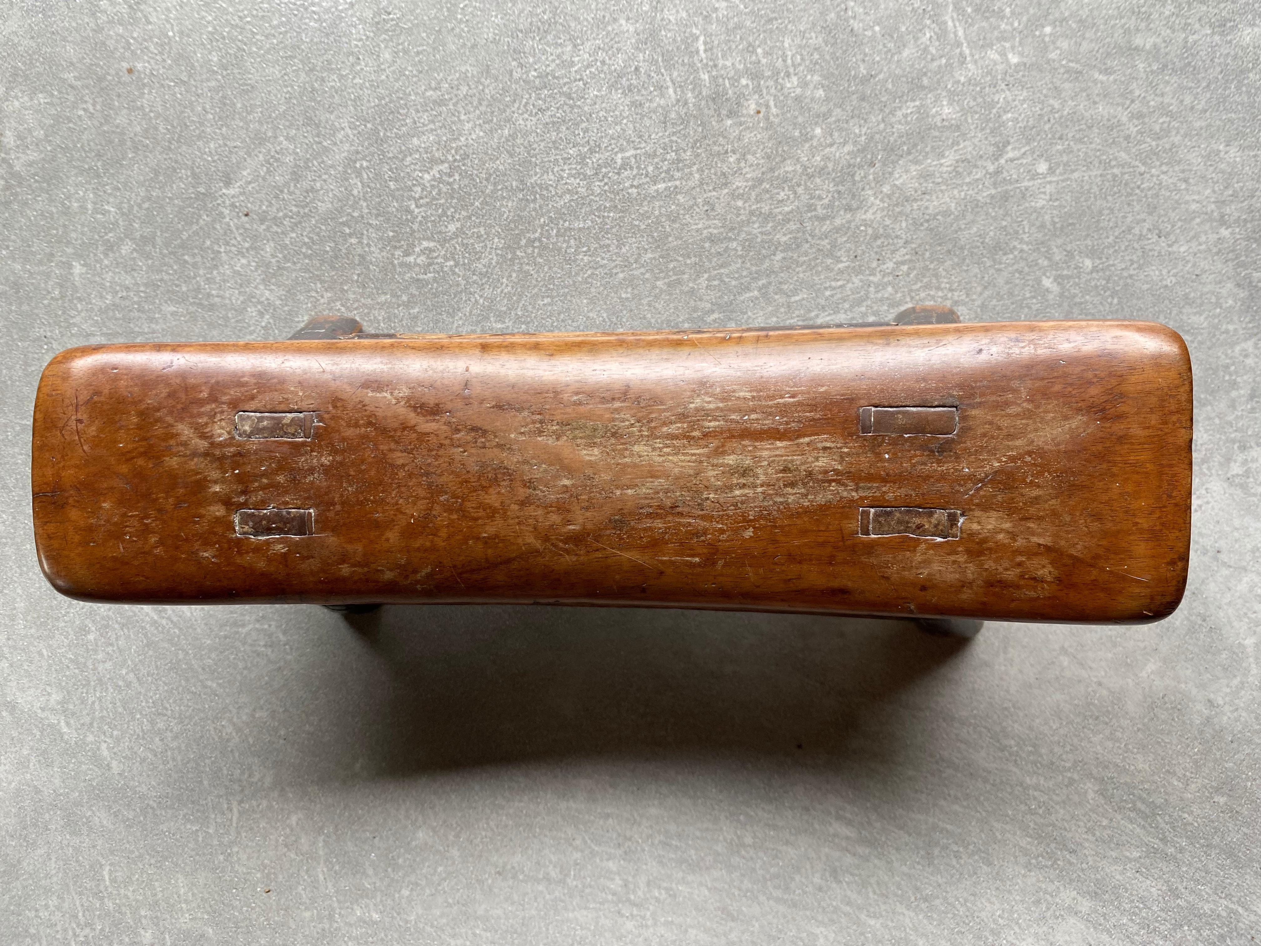 Chinese Wooden Opium Headrest from Early 20th Century 1