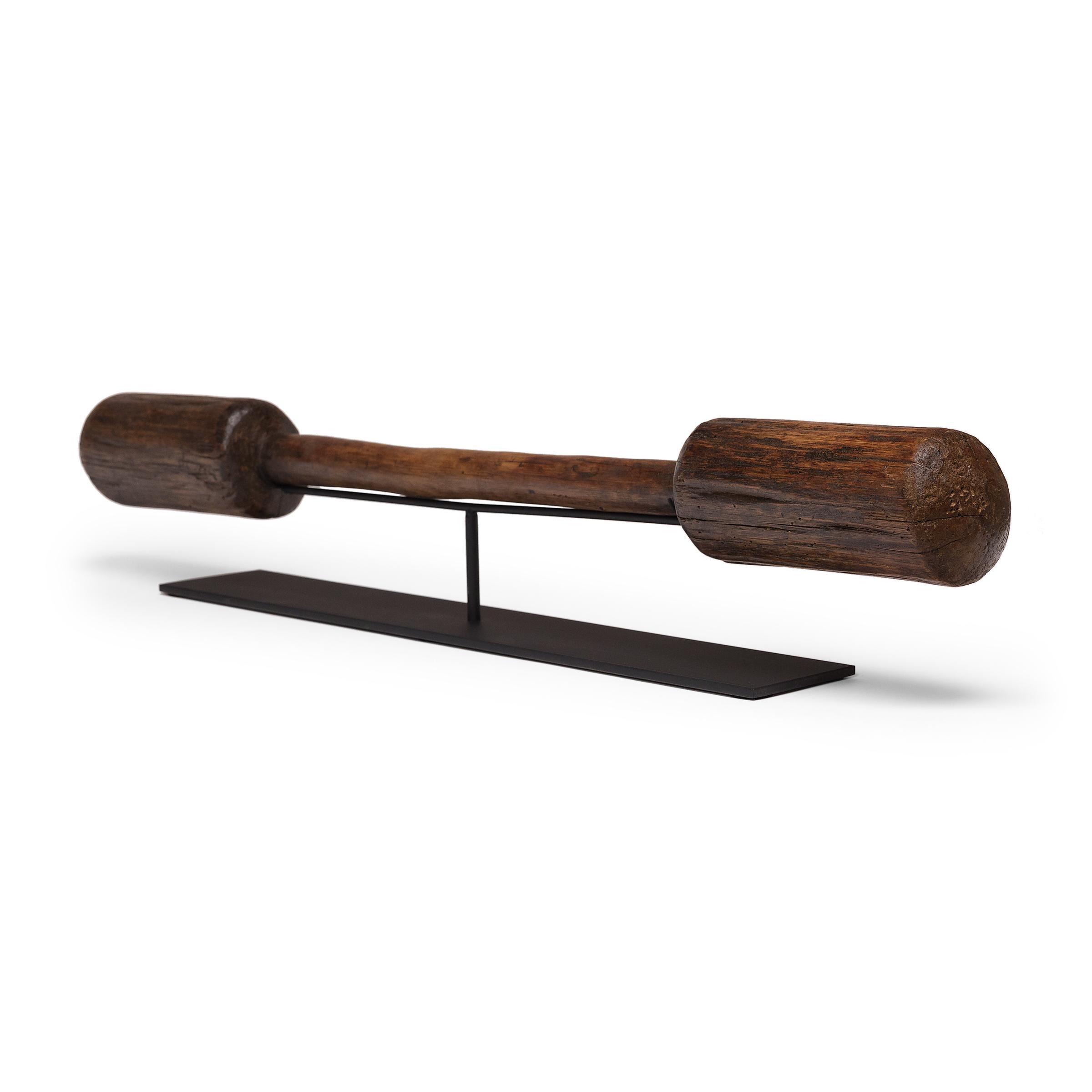 Rustic Chinese Wooden Rice Pestle, c. 1850