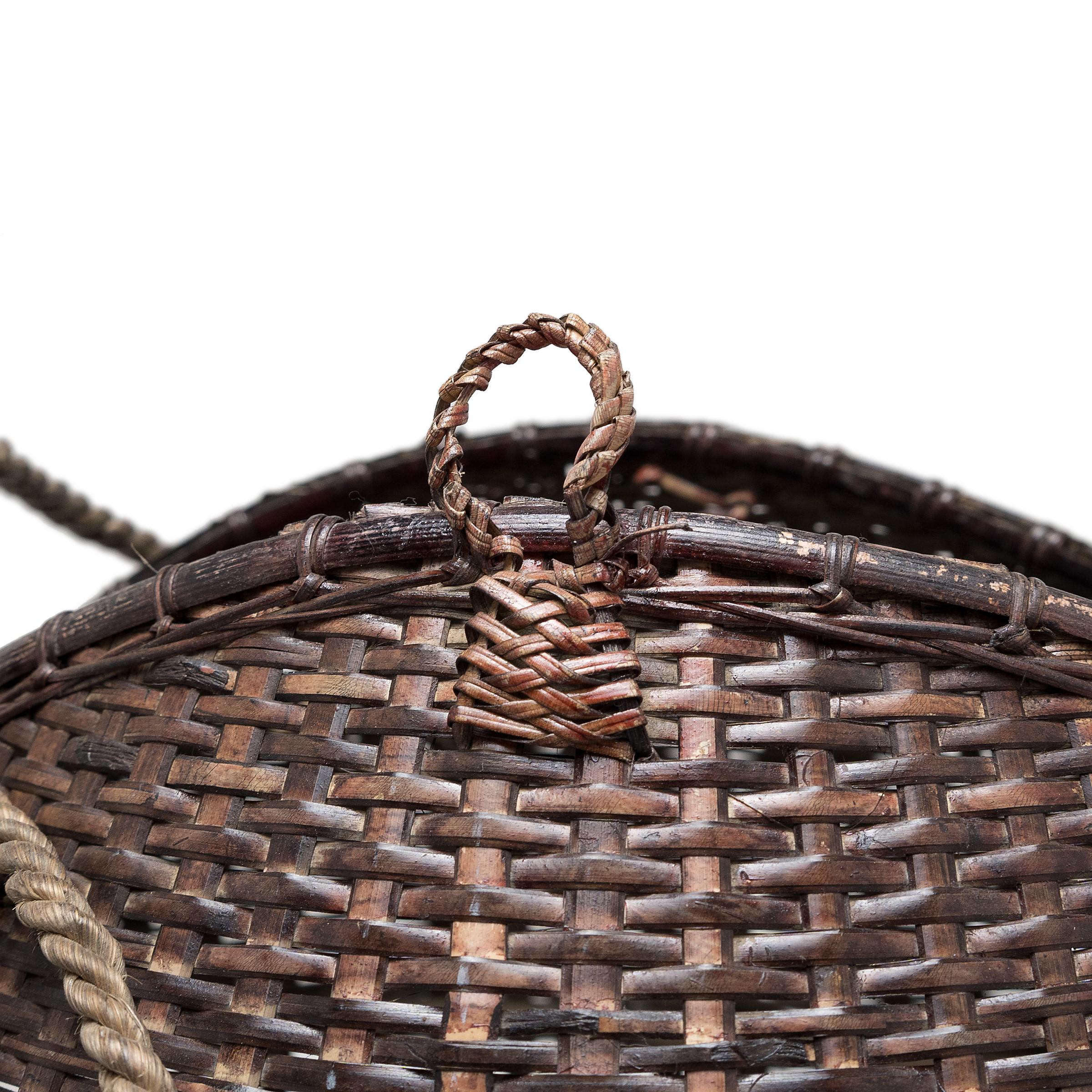 20th Century Chinese Woven Bamboo Basket