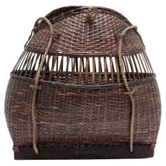 Panier chinois en bambou tressé