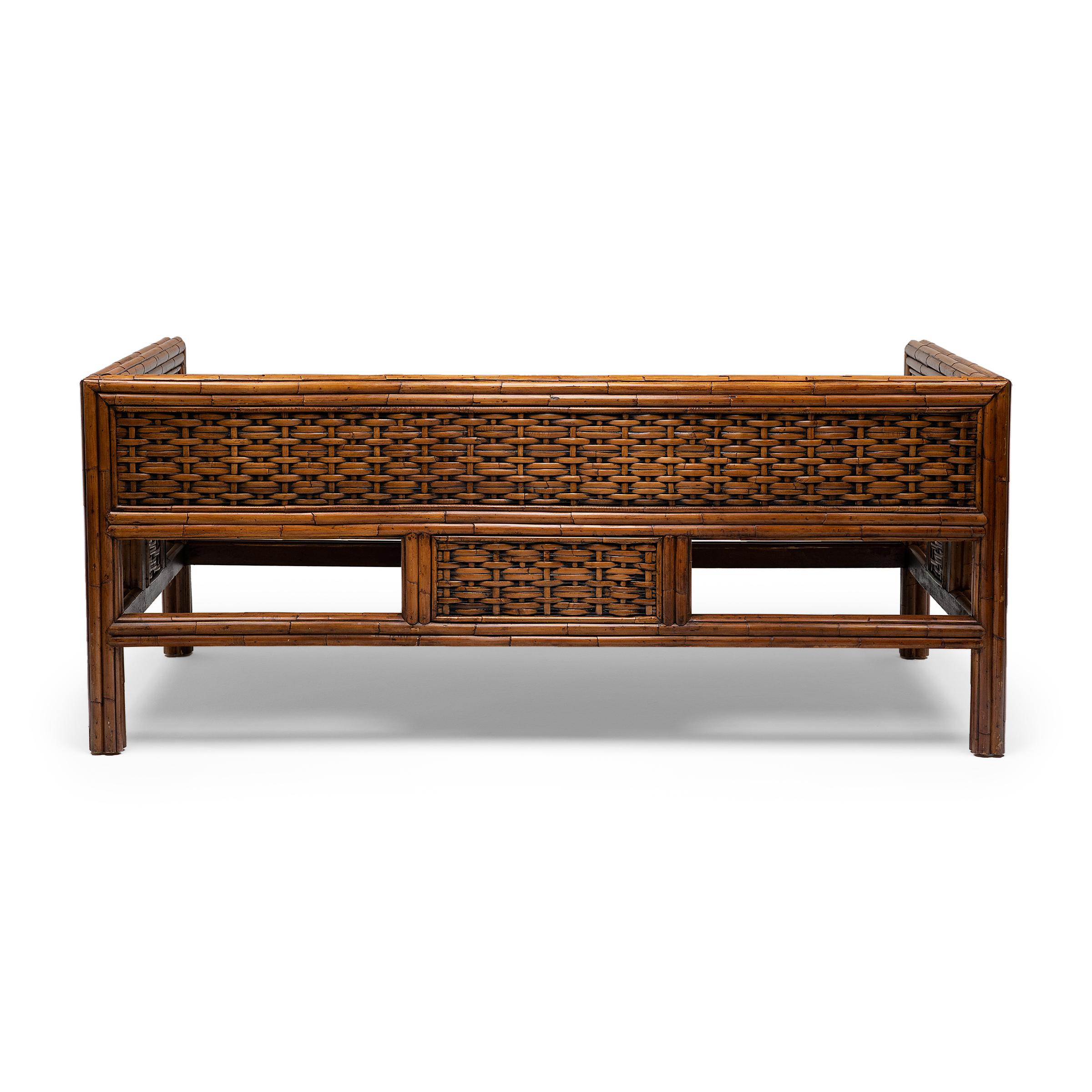 Chinese Woven Bamboo Luohan Daybed In Good Condition In Chicago, IL