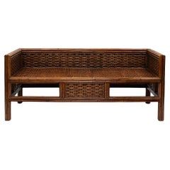 Chinese Woven Bamboo Luohan Daybed