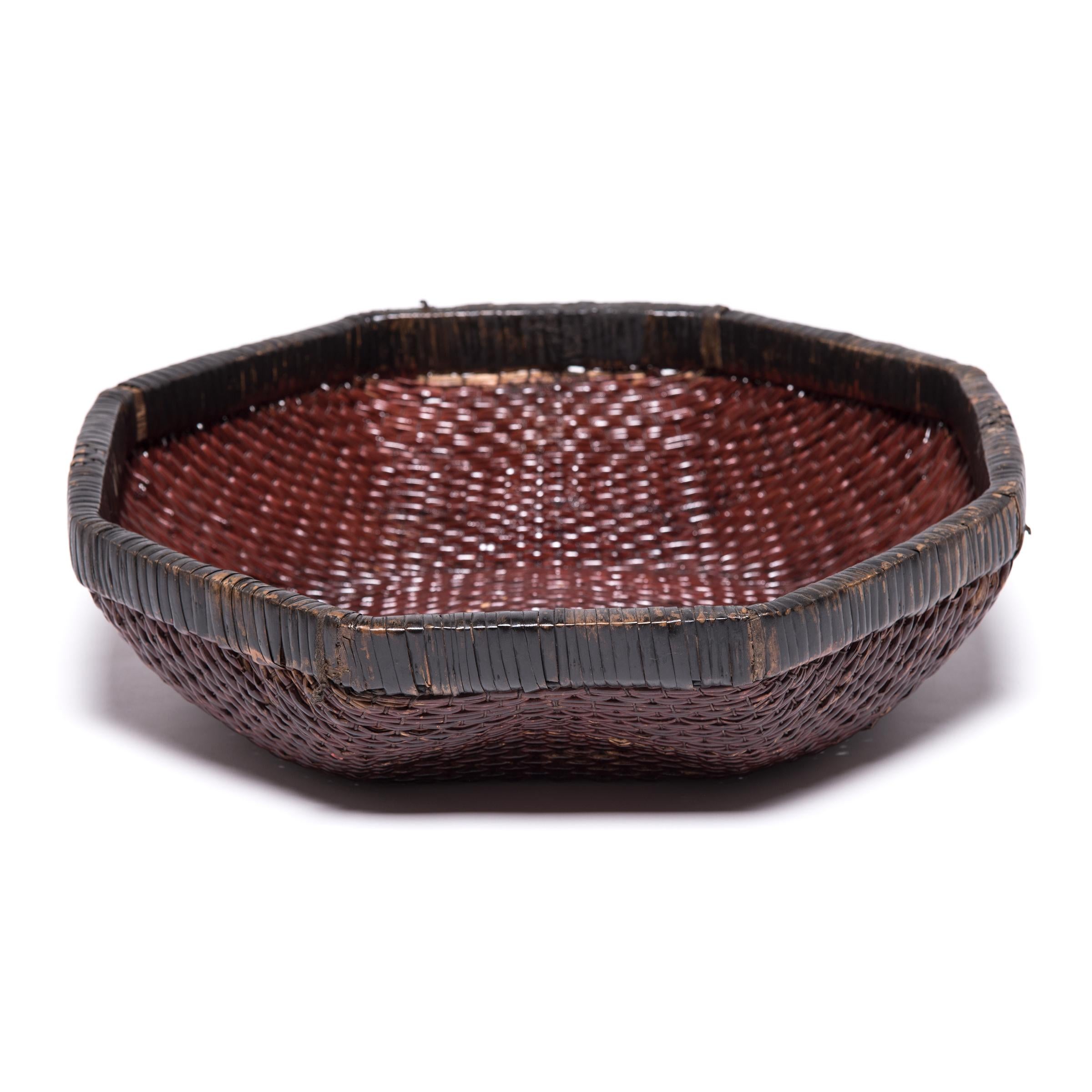 Qing Chinese Woven Field Basket, circa 1900