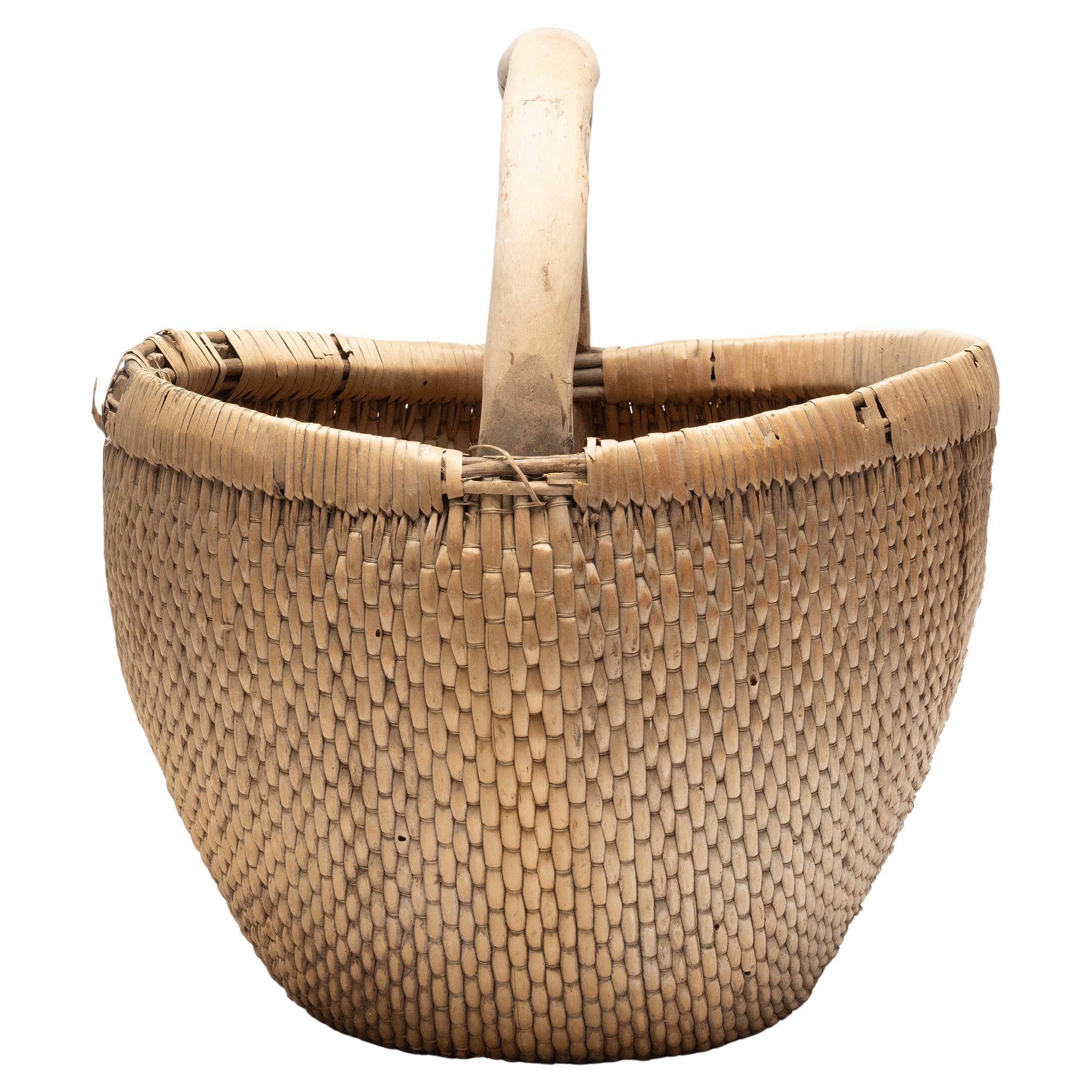 Panier de jardin chinois tissé, vers 1900