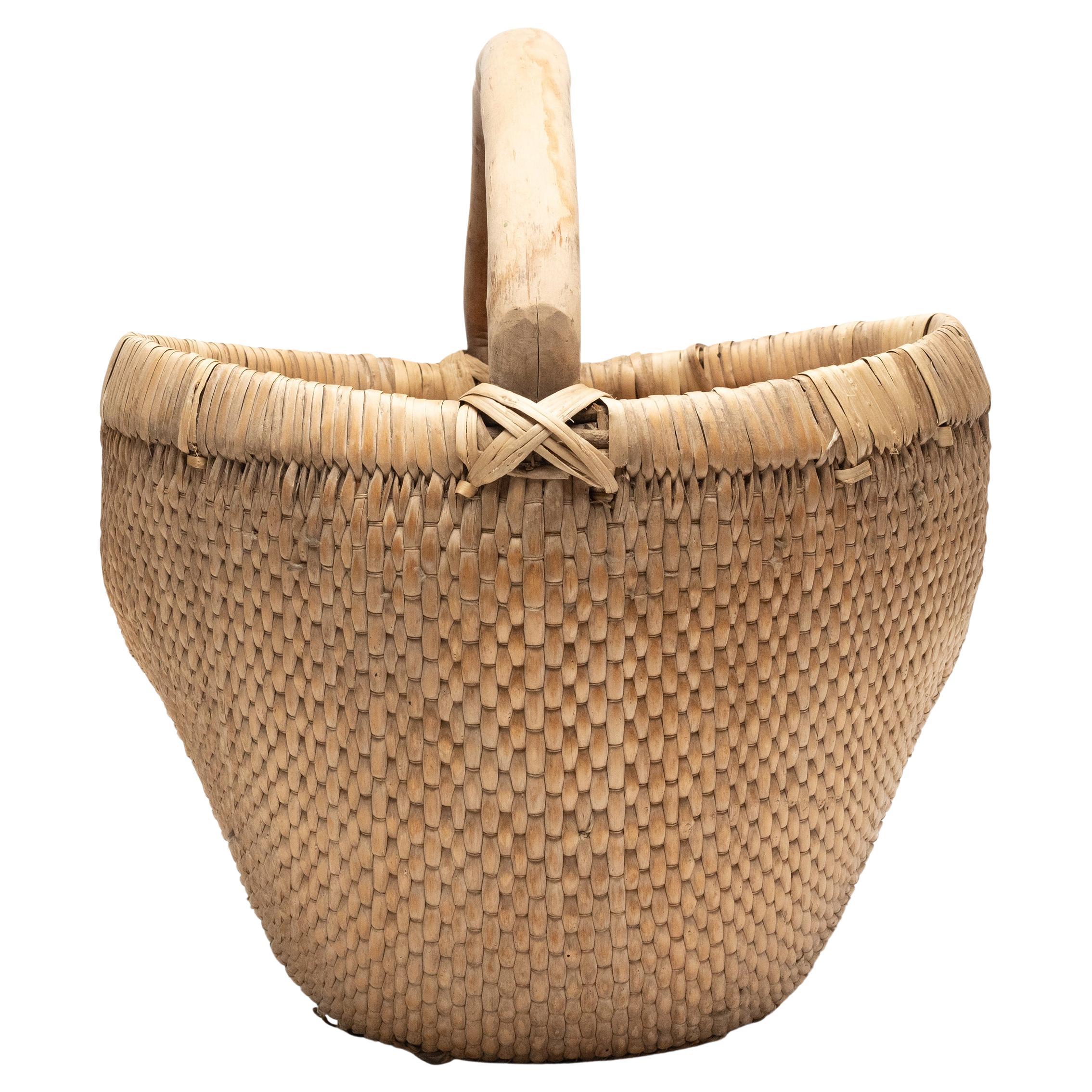 Panier de jardin chinois tissé, vers 1900