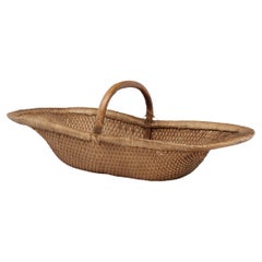 Cesta de mercado china tejida, c. 1850